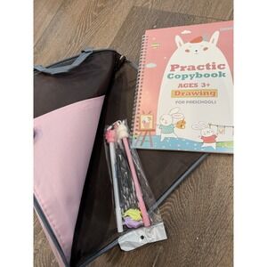 NEW Large Magic Ink Pens Copybooks Pink Bag Drawing handwriting tracing practice